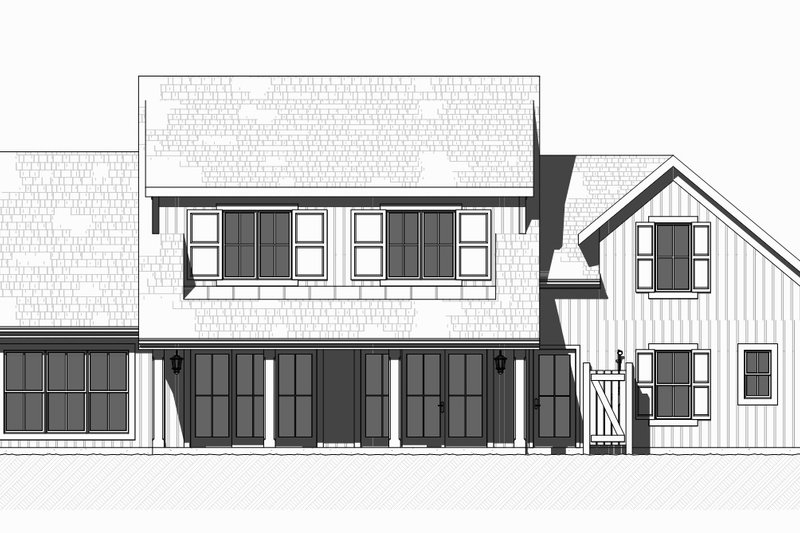 Architectural House Design - Exterior - Rear Elevation 3 for Farmhouse House Plan #901-132 - 3 bed, 2.5 bath