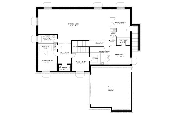Dream House Plan - Ranch Floor Plan - Lower Floor Plan #1060-422