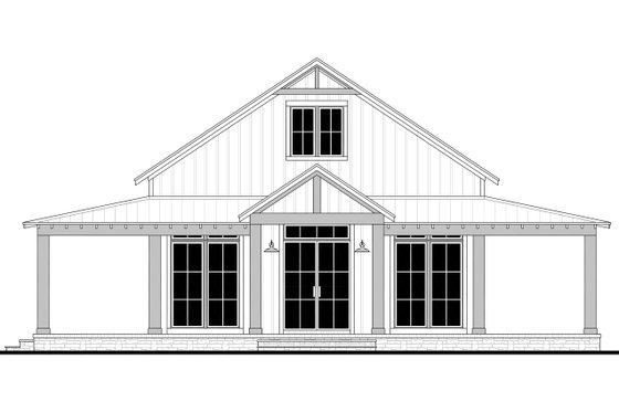 Exterior - Front Elevation 4 for Barndominium House Plan #430-370 - 3 bed, 2 bath