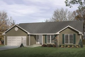 Ranch Exterior - Front Elevation Plan #22-102