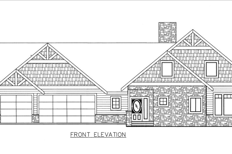 Architectural House Design - Exterior - Front Elevation 3 for Craftsman House Plan #117-977 - 3 bed, 2.5 bath