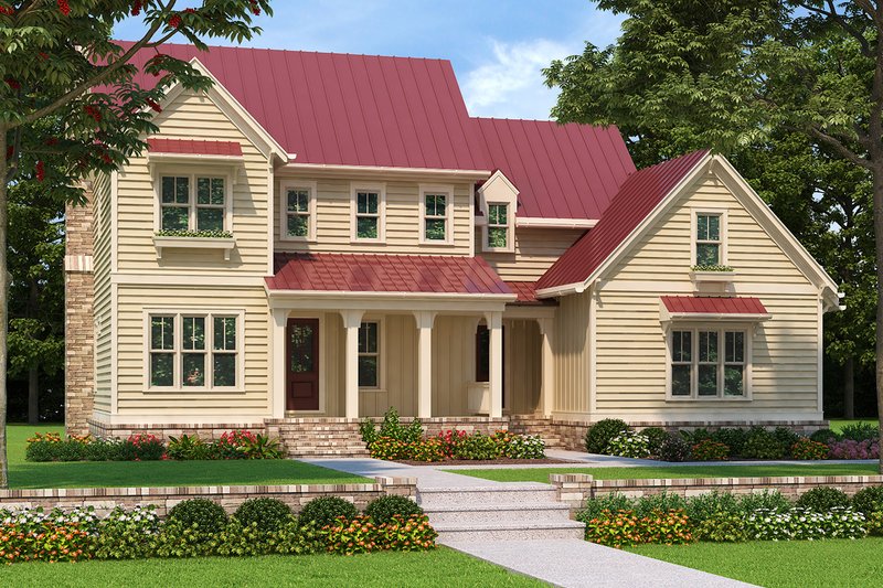 Dream House Plan - Exterior - Front Elevation 3 for Farmhouse House Plan #927-981 - 4 bed, 4 bath