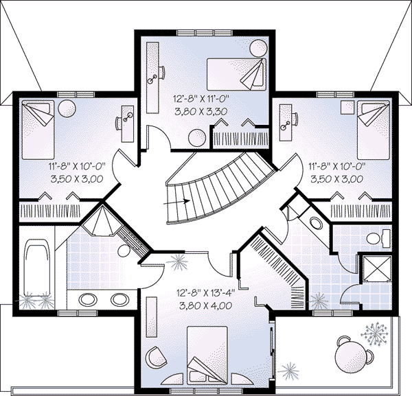 Architectural House Design - Mediterranean Floor Plan - Upper Floor Plan #23-280