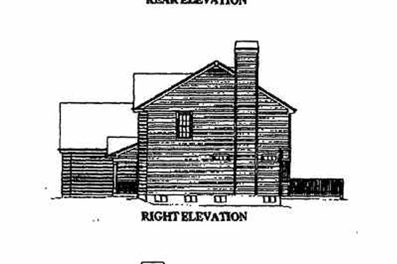 Exterior - Rear Elevation 1 for European House Plan #57-172 - 4 bed, 2.5 bath