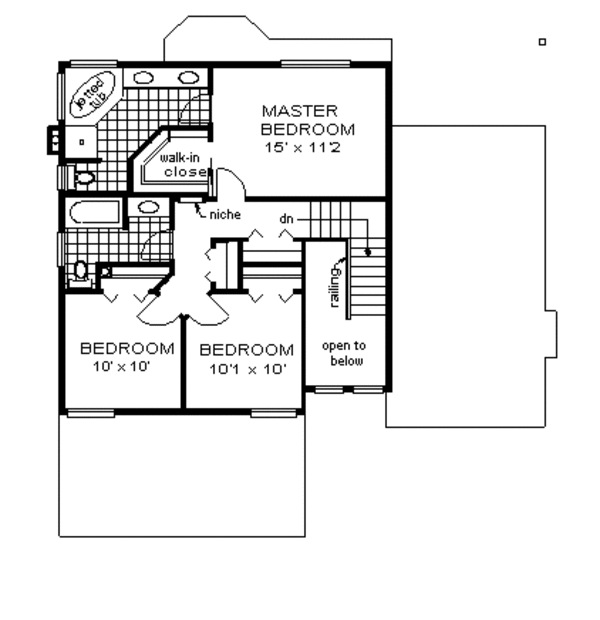 House Blueprint - European Floor Plan - Upper Floor Plan #18-247