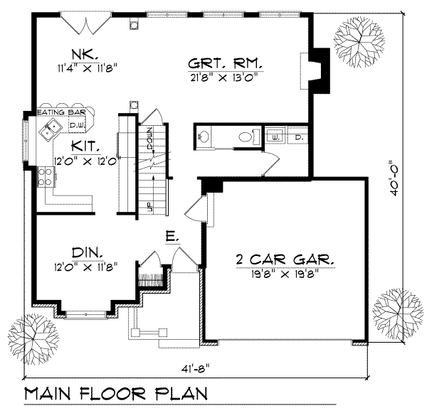 Home Plan - Traditional Floor Plan - Main Floor Plan #70-242