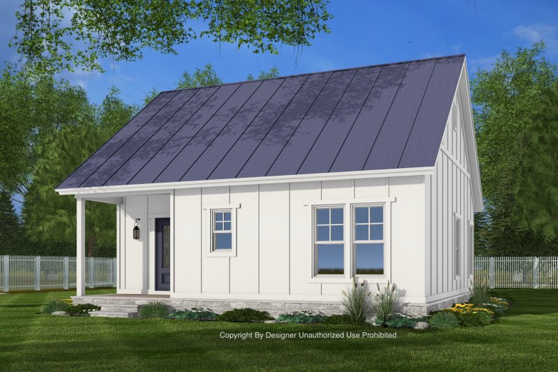 Dream House Plan - Exterior - Rear Elevation 1 for Bungalow House Plan #51-1432 - 1 bed, 1 bath