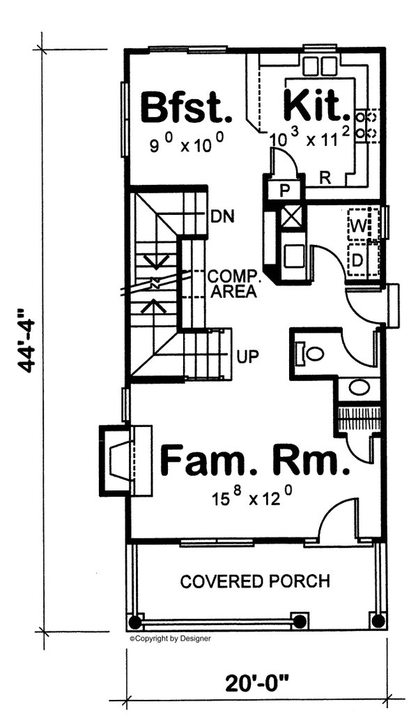 House Design - Traditional Floor Plan - Main Floor Plan #20-1702