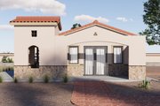 Adobe / Southwestern Style House Plan - 2 Beds 2 Baths 909 Sq/Ft Plan #1106-98 Exterior 