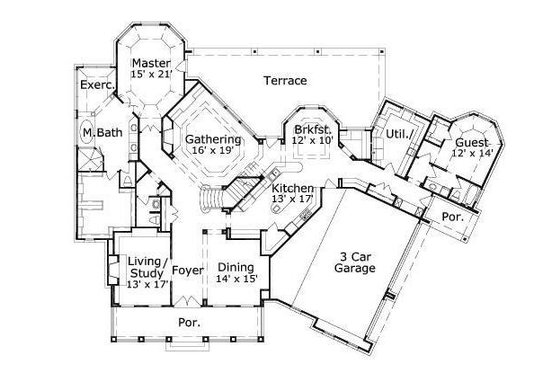 Floor Plan - Main Floor for Country House Plan #411-267 - 4 bed, 4 bath