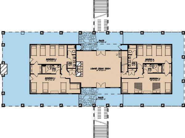 Architectural House Design - Craftsman Floor Plan - Lower Floor Plan #923-10