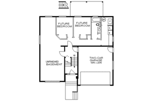 Floor Plan - Lower Floor for European House Plan #18-303 - 3 bed, 2 bath