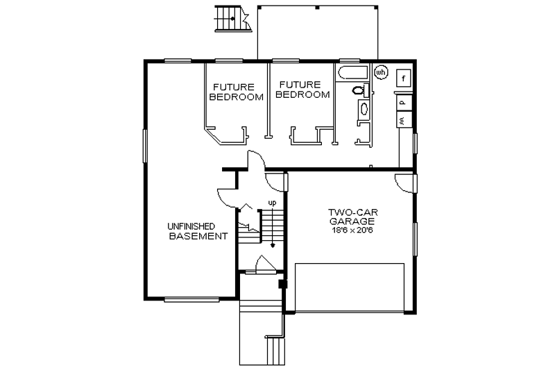 House Plan Design - Floor Plan - Lower Floor for European House Plan #18-303 - 3 bed, 2 bath