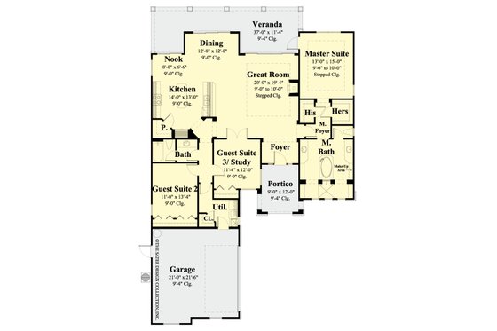 Floor Plan - Main Floor for Classical House Plan #930-370 - 3 bed, 2 bath