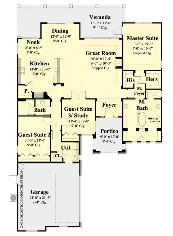 Dream House Plan - Classical Floor Plan - Main Floor Plan #930-370