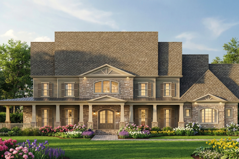 Home Plan - Exterior - Front Elevation 3 for Colonial House Plan #119-413 - 4 bed, 3 bath