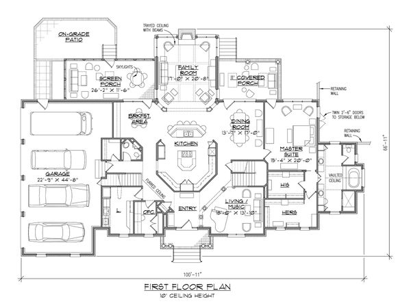 European Floor Plan - Main Floor Plan #1054-76