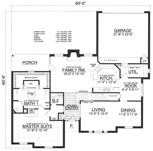 Home Plan - European Floor Plan - Main Floor Plan #40-435