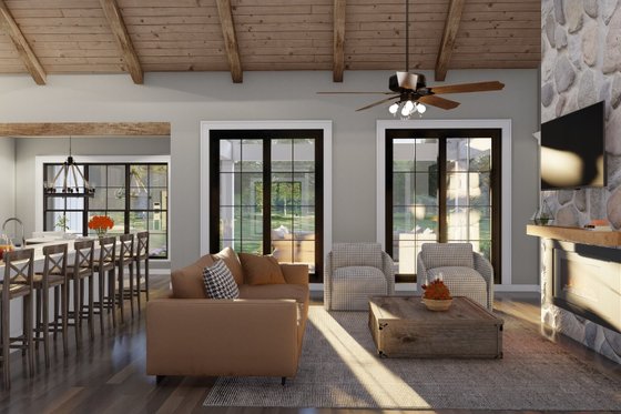 Interior - Family Room for Farmhouse House Plan #923-409 - 3 bed, 2.5 bath
