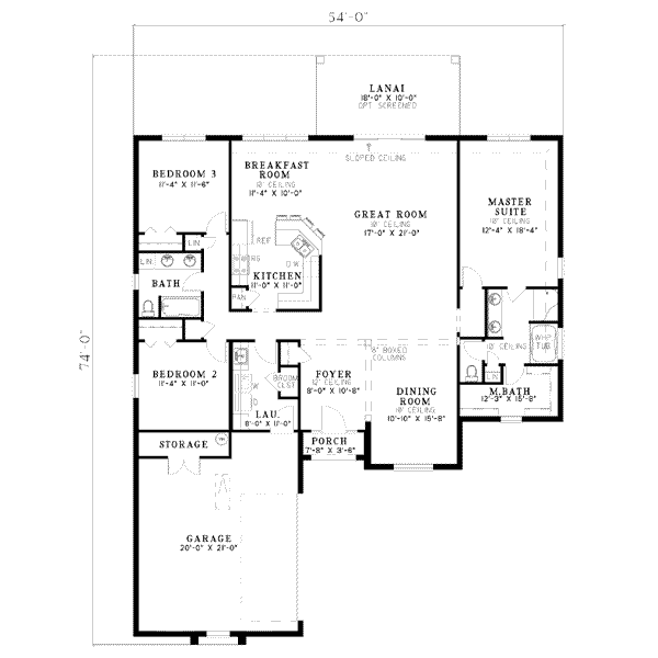 Home Plan - Mediterranean Floor Plan - Main Floor Plan #17-1132