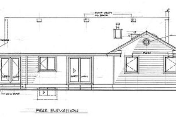Exterior - Rear Elevation for Traditional House Plan #47-249 - 3 bed, 2 bath