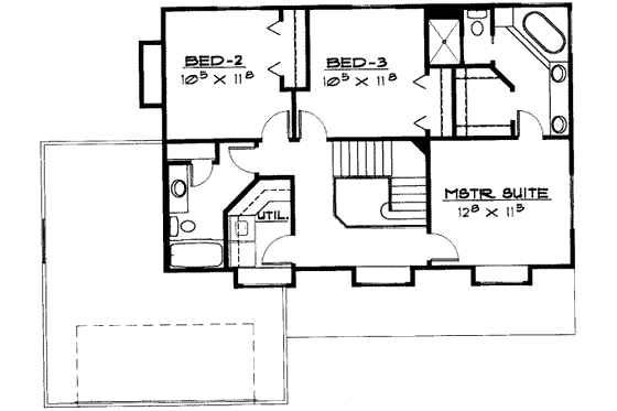 Floor Plan - Upper Floor for Modern House Plan #308-147 - 3 bed, 2.5 bath