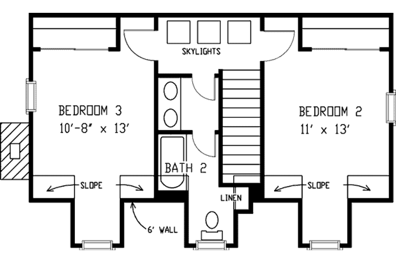 Home Plan - Floor Plan - Upper Floor for Southern House Plan #410-218 - 3 bed, 2.5 bath