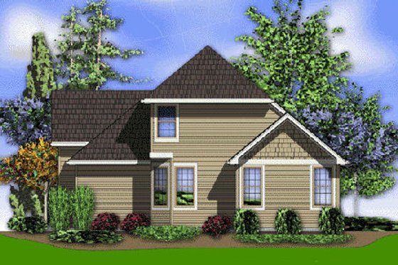 Exterior - Rear Elevation for Traditional House Plan #48-375 - 2 bed, 2.5 bath