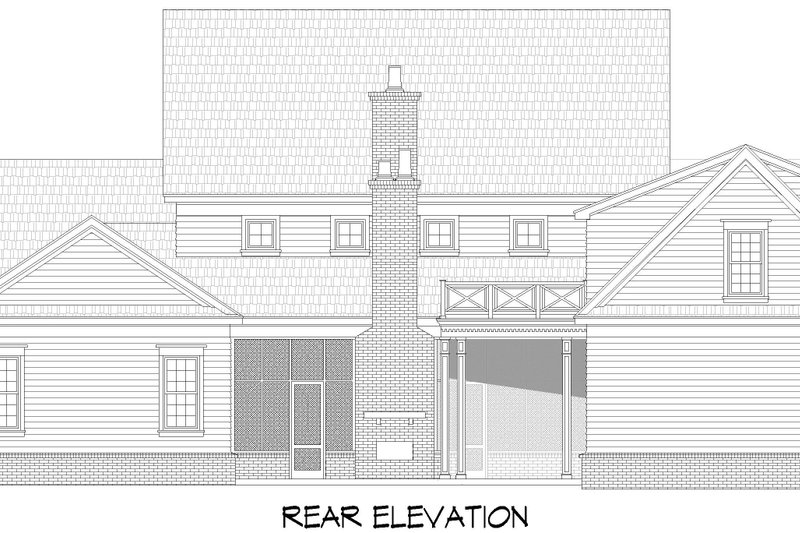 House Plan Design - Exterior - Rear Elevation 1 for Country House Plan #932-1288 - 6 bed, 5 bath