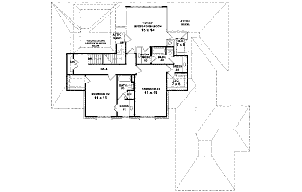 European Floor Plan - Upper Floor Plan #81-1196