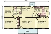 Traditional Style House Plan - 3 Beds 2 Baths 1152 Sq/Ft Plan #54-639 