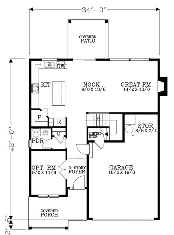 Craftsman Floor Plan - Main Floor Plan #53-663