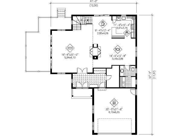 Country Floor Plan - Main Floor Plan #25-4194