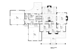European style house plan, main level floor plan