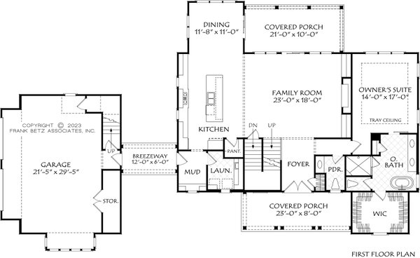 Architectural House Design - Farmhouse Floor Plan - Main Floor Plan #927-1040