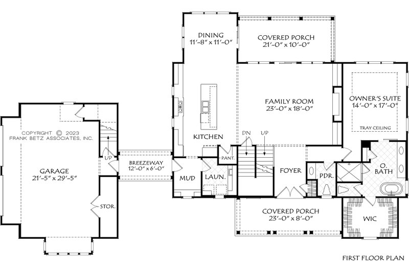 Dream House Plan - Floor Plan - Main Floor for Farmhouse House Plan #927-1040 - 3 bed, 2.5 bath
