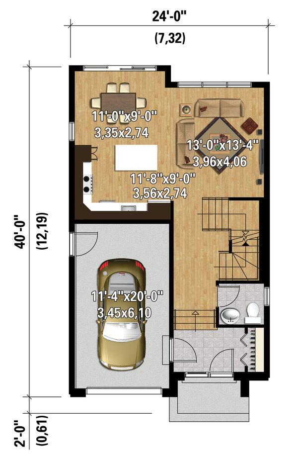 Contemporary Floor Plan - Main Floor Plan #25-4424