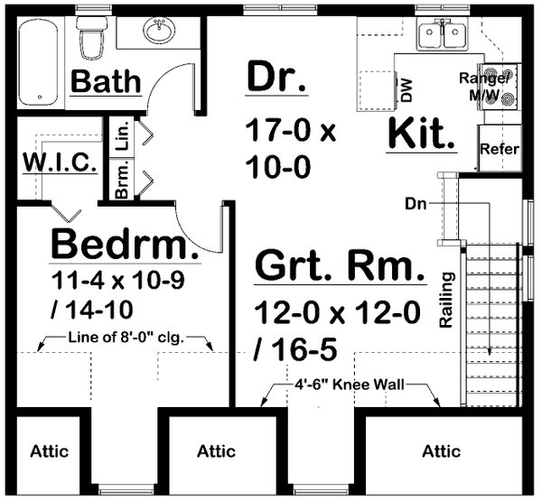 Architectural House Design - Traditional Floor Plan - Upper Floor Plan #126-174