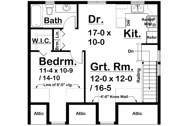 Dream House Plan - Floor Plan - Upper Floor for Traditional House Plan #126-174 - 1 bed, 1 bath