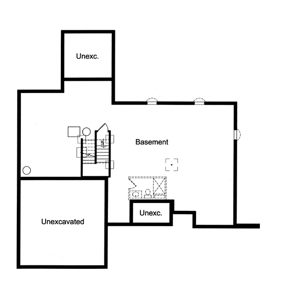 Architectural House Design - European Floor Plan - Lower Floor Plan #46-473