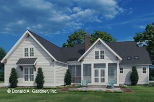 Exterior - Rear Elevation for Cottage House Plan #929-1102 - 3 bed, 2.5 bath