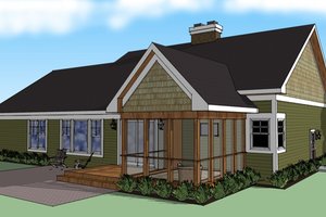 Exterior - Rear Elevation for Craftsman House Plan #51-512 - 3 bed, 2 bath