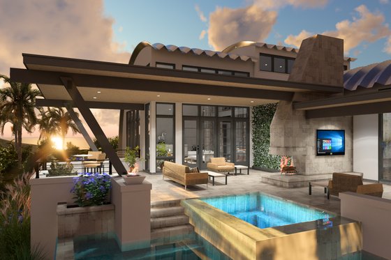 Exterior - Rear Elevation for Barndominium House Plan #120-283 - 3 bed, 2 bath