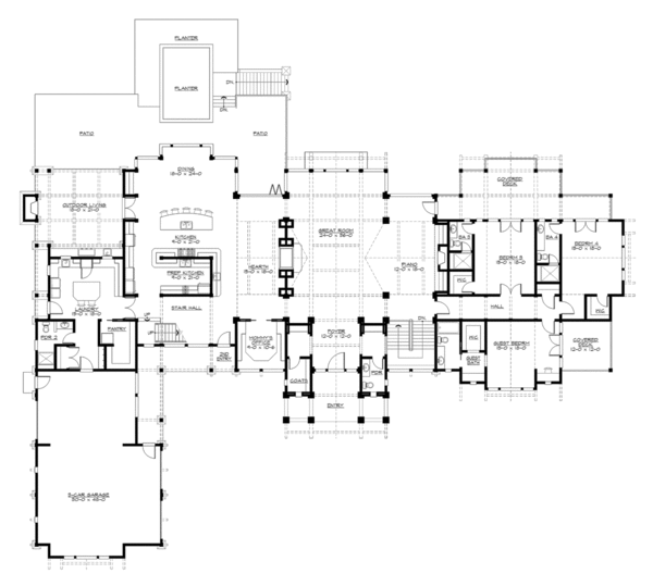 Craftsman Floor Plan - Main Floor Plan #132-215
