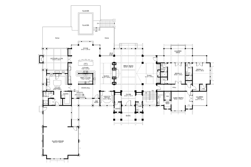 House Plan Design - Floor Plan - Main Floor for Craftsman House Plan #132-215 - 4 bed, 6.5 bath