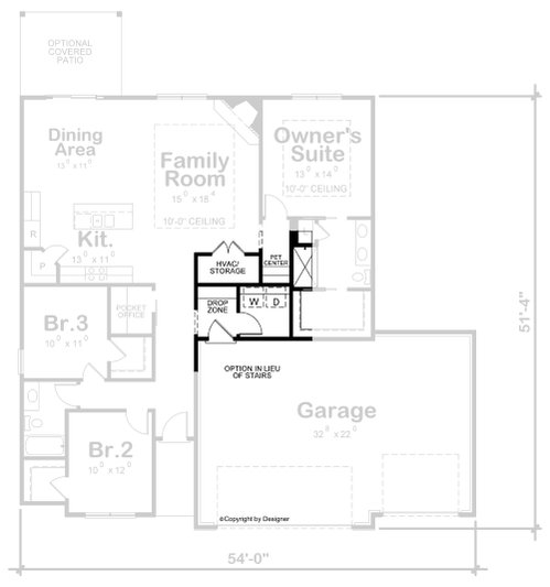 Dream House Plan - Floor Plan - Other Floor for Modern House Plan #20-2475 - 3 bed, 2 bath