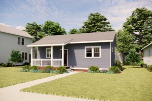 House Plan Design - Exterior - Front Elevation for Bungalow House Plan #936-59 - 1 bed, 1 bath