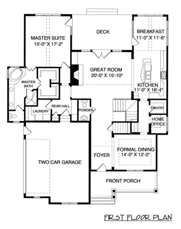 Craftsman Floor Plan - Main Floor Plan #413-849