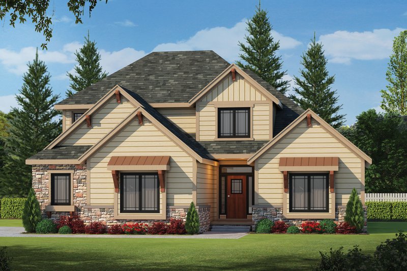 Dream House Plan - Craftsman Exterior - Front Elevation Plan #20-2243