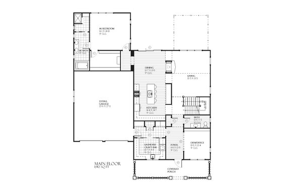 Floor Plan - Main Floor for Farmhouse House Plan #901-60 - 4 bed, 3.5 bath